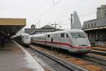 Durchfahrt am 06.10.2015 von 401 518-6 als ICE 70 (Basel SBB - Hamburg Altona) durch den Badischen Bahnhof von Basel über das Gütergleis in Richtung Deutschland.