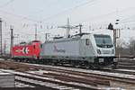 Am Morgen des 19.01.2017 stand RHC 187 076-5  RheinCargo  zusammen mit RHC 2067 (185 632-7) abgestellt im nördlichen Vorfeld vom Badischen bahnhof von Basel und warteten auf ihren nächsten