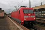 Ausfahrt am 02.05.2014 von der Hamburgerin 101 088-3 mit dem IC 60419 (Duisburg Hbf - Basel SBB)/ CNL 41419 (Amsterdam CS - Zürich HB)/ CNL 479  Komet  (Hamburg-Altona - Zürich HB) in Basel