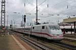 Ausfahrt von 401 088-0  Hildesheim  als ICE 74 (Zürich HB - Kiel Hbf) aus dem Bahnhof von Basel Bad am 02.05.2014.