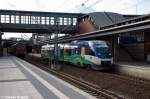 VT 643.16 (643 372/872)  111 Jahre Heidekrautbahn  als NE27 (NEB78999) von Berlin Gesundbrunnen nach Basdorf, bei der Ausfahrt in Berlin Gesundbrunnen.