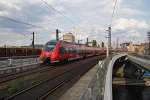 Hier 442 637-5 und 442 328-1  Wildau  als RB14 (RB18926)  Airport-Express  von Berlin Schönefeld Flughafen nach Nauen, bei der Einfahrt am 27.6.2014 in Berlin Hbf.