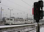 Scandlines im Doppelpack am 19.02.2005 auf dem Bahnhof Berlin-Lichtenberg, rechts Hl-Signal der DR mit Hl 13 und 2 Zusatzsignalen