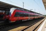 Hier 442 831-4 als RE7 (RE18714)  Airport-Express  von Berlin Lichtenberg nach Berlin Schönefeld Flughafen, dieser Triebzug stand am 19.7.2014 in Berlin Lichtenberg.