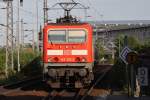 Hier 143 333-3 mit einer RB14 (RB18931)  Airport-Express  von Nauen nach Berlin Schönefeld Flughafen, bei der Ausfahrt am 1.8.2015 aus Berlin Ostbahnhof.