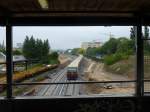 Neue Gleise am Ostkreuz (Blick Richtung Westen) Derzeit steigen Fahrgste in Richtung Stadt auf dem nrdlichsten Bahnsteig ein.