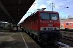 606 (143 864-7) MEG mit dem RE7 (RE 18717) nach Dessau Hbf in Berlin-Schnefeld Flughafen.