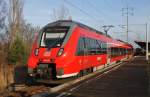 Hier 442 622-7 als RB22 (RB28817) von Berlin Schönefeld Flughafen nach Potsdam Hbf., bei der Einfahrt am 18.1.2014 in Berlin Schönefeld Flughafen.