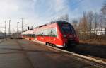 Hier 442 122-8 als RB22 (RB28817) von Berlin Schönefeld Flughafen nach Potsdam Hbf., bei der Einfahrt am 18.1.2014 in Berlin Schönefeld Flughafen.