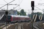 RE 4 nach Rathenow vor der Einfahrt in den Bahnhof Berlin Spandau am 21.5.2005.