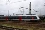 9442 605 und 9442 116 (Bombardier Talent 2) von Abellio Rail Mitteldeutschland als RB 74731 (RE19) von Leinefelde erreichen ihren Endbahnhof Bitterfeld auf Gleis 6.