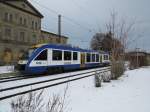 Am 01.02.2014 Hex Lint im Bahnhof von Blankenburg (Harz) zur Rückfahrt nach Halberstadt