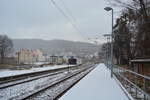 Blick auf den Bahnsteig in Blankenburg.