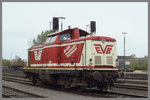EVB Diesellok 286 am 27.2.1996 im Bahnhof Bremervörde.