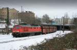 232 347 fhrt mit dem Kohlezug aus Chemnitz-Siegmar am 27.01.07 in den Chemnitzer Hbf ein.