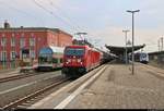 Kesselzug mit 187 138 DB durchfährt Dessau Hbf auf Gleis 2 in nördlicher Richtung.