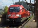 Am 18.8.11 stehen 2 Tauruse(182 002+182 008)fr die S-Bahn Dresden in Dresden HBF