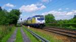 Na wer hat sich denn da ganz ungewhnlich nach Sachsen  verirrt  ?, die 246 008-7 mit einem  Metronom-Zug  auf Dienstfahrt am 9.6.12 kurz vor dem Hp Dresden-Stetzsch 