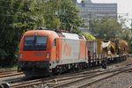 RTs 1216.901 mit einem Bauzug in Düsseldorf Rath, am 21.07.2016.