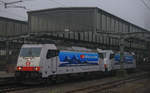 Am 09.01.2021 fuhr die neu beklebte BLS Cargo 186 909`Olimpino´ mit 186 901`Oxen´ im schlepp von Krefeld Hbf nach Freiburg(Breisgau), hier fahren die Beiden aus dem Hauptbahnhof von Duisburg