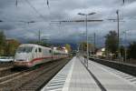 401 088-0 als ICE 296 von Interlaken Ost nach Berlin Gesundbrunnen am Nachmittag des 02.11.13 im Bahnhof Emmendingen.