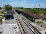 Falkenberg (Elster), Kreuzungsbahnhof, untere Bahnsteige vom oberen (29.06.2010)