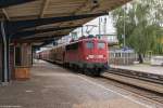 140 858-2 DB Schenker Rail Deutschland AG mit einem Toyota Autotransportzug in Falkenberg(Elster).