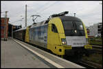 Vor dem Grenzübertritt nach Polen hält hier der Classic Courier nach Königsberg am 31.05.2007 im Bahnhof Frankfurt an der Oder. Zuglok ist der Siemens Dispo Taurus ES64U2-041.