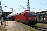 Ein seltener Anblick aus Freiburg (Brsg) Hbf: Am 12.07.2013 kam der EC 8 mit der Zuglok 101 119-6 im Hauptbahnhof, wegen eines Kurzschluss in der Lok zum erliegen.