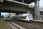 SWEG-VT 507 und BSB-VT 013 am Nachmittag des 14.12.13 bei der Bereitstellung auf Gleis 1 in Freiburg (Breisgau) Hbf.