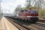 243 650-9 DeltaRail GmbH mit einem VW Transportzug in Friesack und fuhr weiter in Richtung Wittenberge.