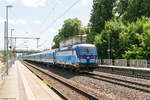 193 296-1 ELL - European Locomotive Leasing für ČD - České dráhy a.s. mit dem EC 176  Johannes Brahms  von Praha hl.n. nach Hamburg-Altona in Friesack. Netten Gruß an den TF! 14.06.2018