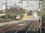 Bauarbeiten whrend der Streckensperrung Fulda - Frankfurt am Main am 23.04.2011 im Bahnhof Fulda.