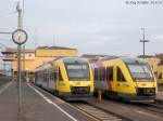 Fulda am Abend des 25.9.13: HLB-VT 274 auf Gleis 38 (links) muss noch ein mal nach Limburg fahren.