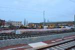 Neben der Ostseite in Halle(Saale)Hbf gehen die Bauarbeiten im ehemaligen RAW Halle (Saale) auf dem Gebiet der DR weiter.