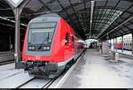 DABpbzfa der Elbe-Saale-Bahn (DB Regio Südost) als RE 16328 (RE30) nach Magdeburg Hbf steht in seinem Startbahnhof Halle(Saale)Hbf auf Gleis 10 E-G.