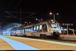 9442 608 (Bombardier Talent 2) von Abellio Rail Mitteldeutschland als RE 74720 (RE9) nach Nordhausen steht in seinem Startbahnhof Halle(Saale)Hbf auf Gleis 10 A-C.