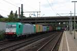 ITL 186 244-0 am 13.08.2014 mit einem Containerzug aus Richtung Hafen in Hamburg Harburg gen Süden.