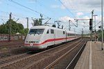 Nachschuss auf 401 008-8  Lichtenfels  am 26.05.2015 bei der Ausfahrt aus Hamburg Harburg gen Süden.