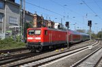 112 157 verlässt am 21.4.2016 mit einem RE7 (RE21062) von Hamburg Hbf.