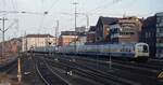 Eine komplette Garnitur des LHB-Versuchszuges im Mai 1979 in Hannover Hbf.