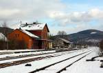 Blick auf den Bahnhof Herdorf am 09.02.2013.