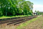 Zwischen April und Dezember 2004 wurde die Bahnstrecke Hamburg-Harburg–Buchholz (Nordheide) von Grund auf saniert und zu diesem Zweck komplett gesperrt. Das Foto entstand am 16.05.2004 im Bahnhof Klecken, der im Zuge des Streckenumbaus in einen Haltepunkt umgewandelt wurde.