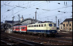 110120 fährt am 21.2.1998 lum 12.18 Uhr mit dem RB 7636 nach Deutz in Köln HBF aus.