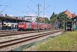 146 230-8  750 Jahre Radolfzell  als verspäteter RE 4719 von Karlsruhe Hbf erreicht seinen Endbahnhof Konstanz auf Gleis 3a.
