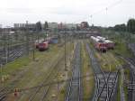 Blick zum BW-Lbeck,recht´s wartet 143 343-2 auf den nchsten Einsatz.(19.06.10)