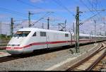 401 570-7 als ICE 692 (Linie 11) von München Hbf nach Berlin Gesundbrunnen erreicht Leipzig Hbf auf Gleis 11.