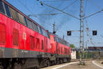 218 498-4 und 218 465-3 beim anfahren mit dem Eurocity in Lindau.