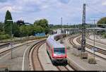 Bnrbdzf mit Schublok 218 409-1 der DB ZugBus Regionalverkehr Alb-Bodensee GmbH (RAB) (DB Regio Baden-Württemberg) als IRE 4215 bzw.