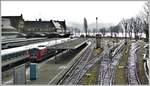 Wegen Sturmtief Sabine verkehren am Bahnhof Lindau Hbf an diesem Montag nur die Züge der ÖBB. (10.02.2020)